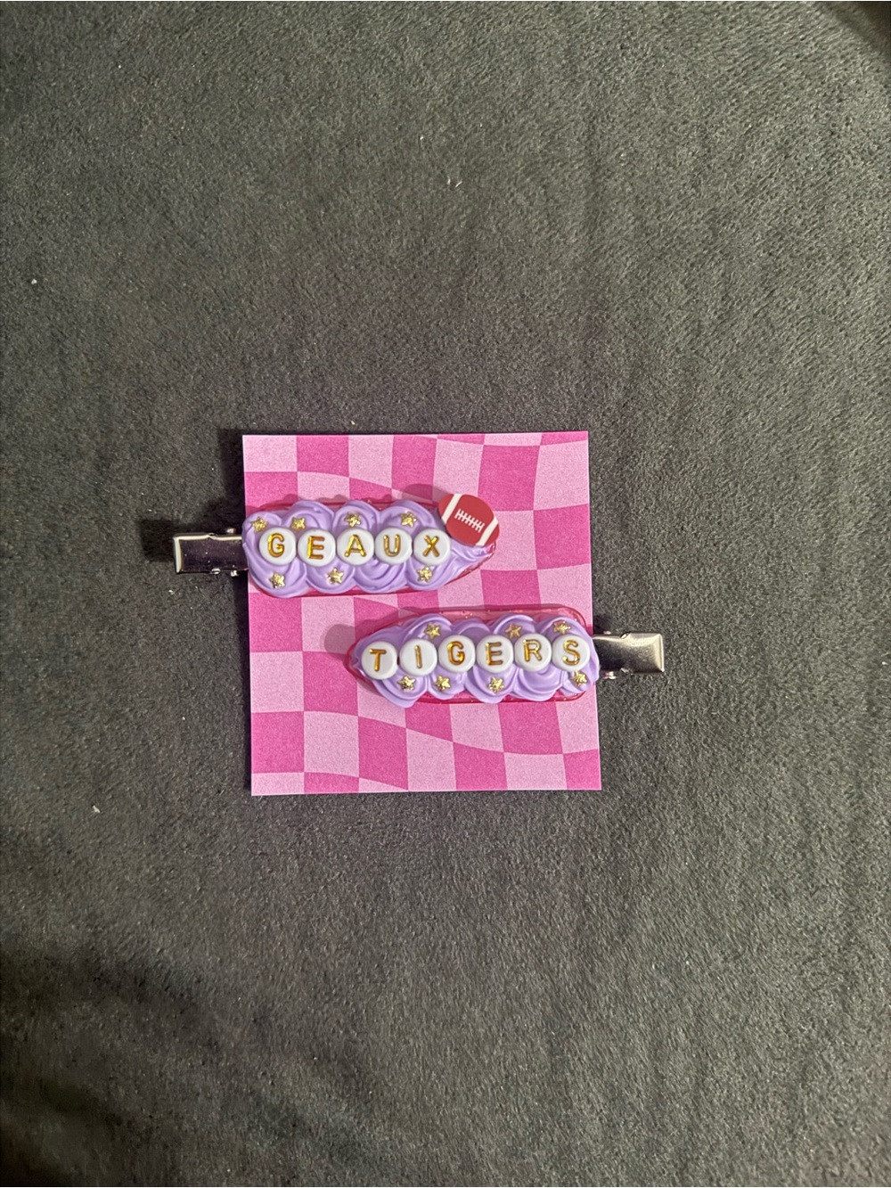 LSU GEAUX TIGERS HAIR CLIP
